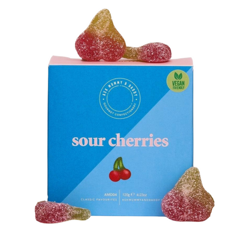 Ask Mummy & Daddy Fizzy Sour Cherries (10x120g)