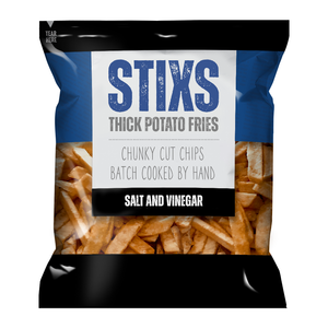 Stixs Salt & Vinegar Thick Potato Fries (18x60g)
