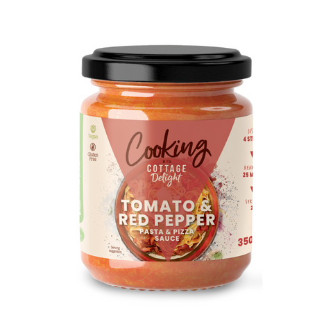 Cooking with Cottage Delight Tomato & Red Pepper Pasta & Pizza Sauce (6x350g)
