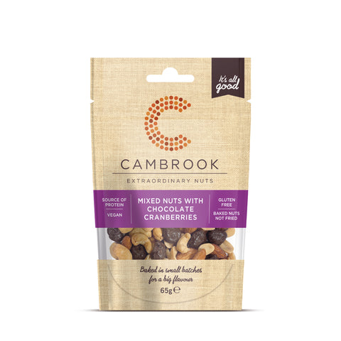 Cambrook Mixed Nuts with Chocolate & Cranberries (12x65g)
