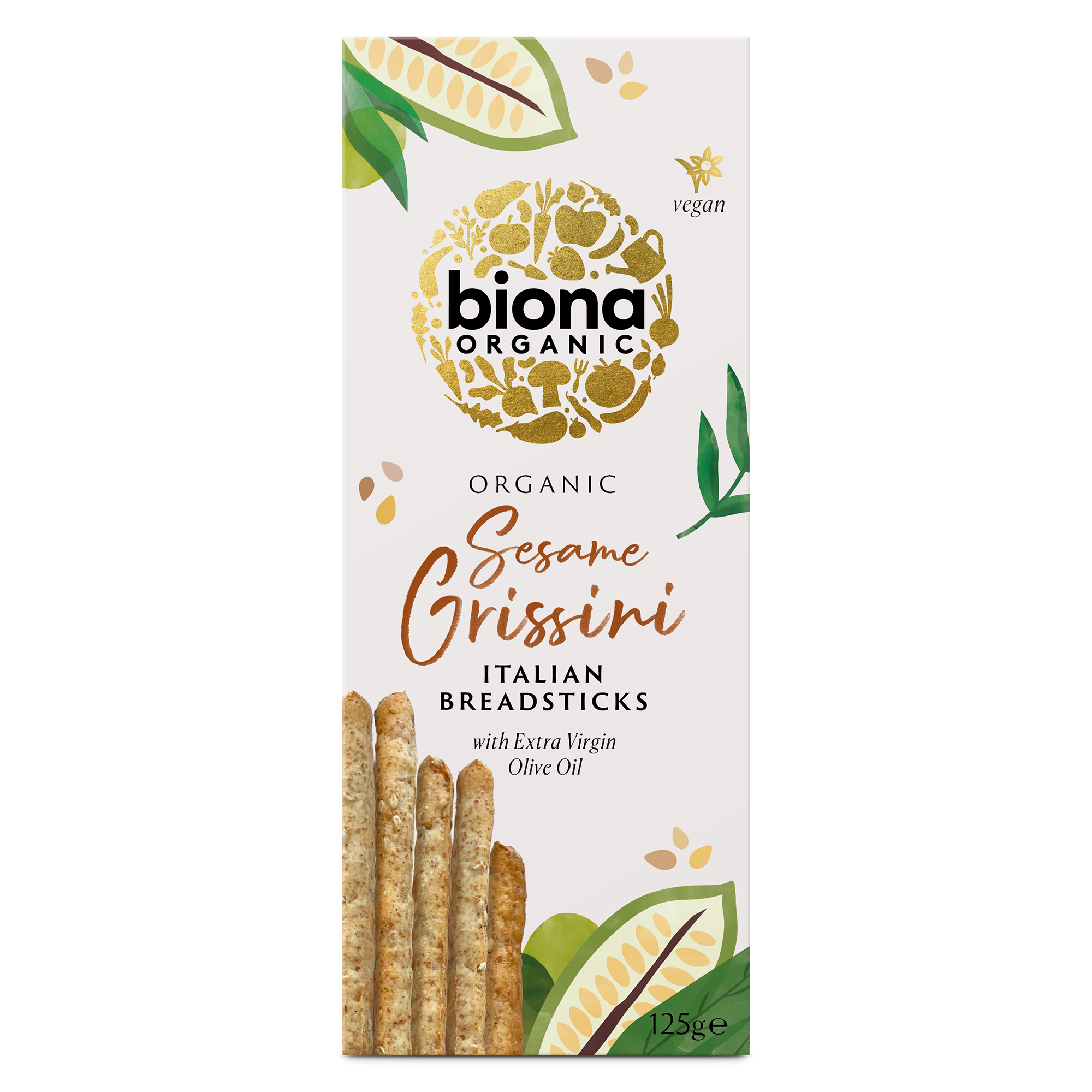 Biona Organic Sesame Grissini Italian Breadsticks (12x125g)