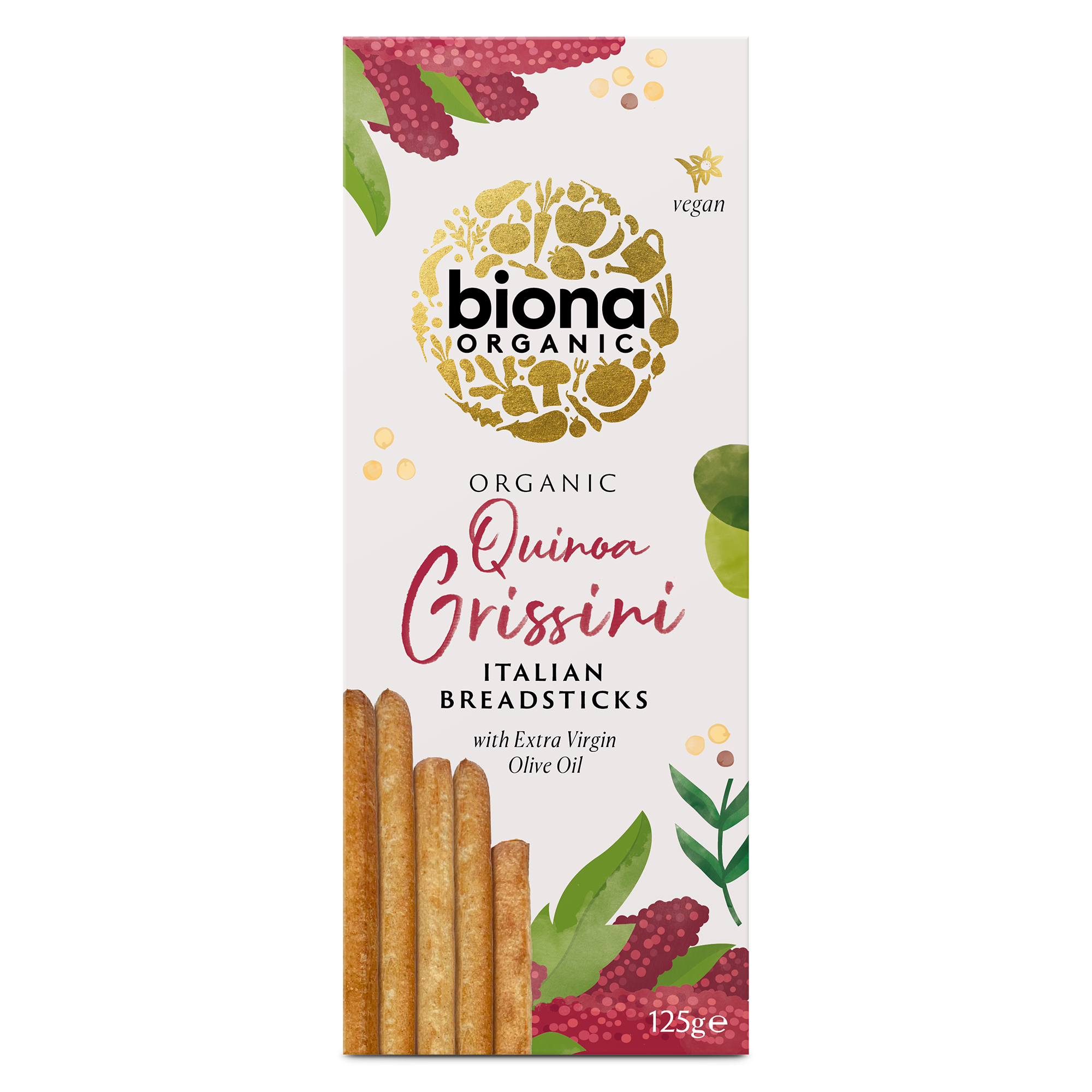Biona Organic Quinoa Grissini Italian Breadsticks (12x125g)