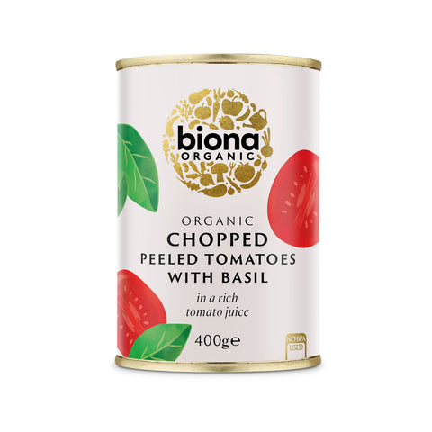 Biona Organic Chopped Tomatoes with Basil (12x400g)