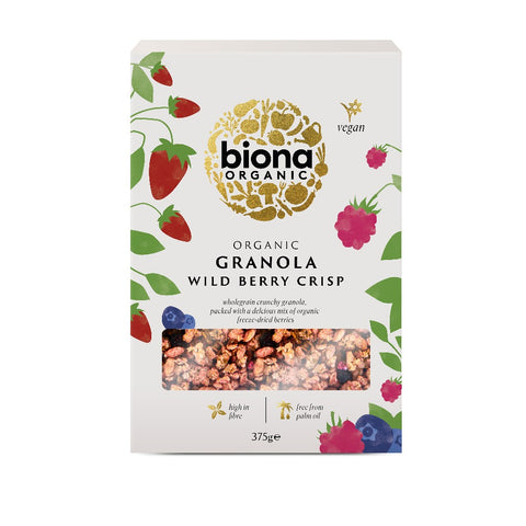 Biona Wild Berry Crisp Organic Wholegrain Granola (6x375g)