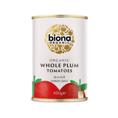Biona Organic Whole Plum Tomatoes (12x400g)