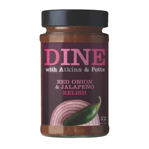 DINE with Atkins & Potts Red Onion & Jalapeno Relish (6x215g)
