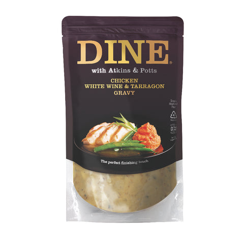 DINE with Atkins & Potts Chicken, White Wine & Tarragon Gravy (6x350g)