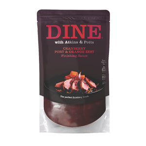 DINE with Atkins & Potts Cranberry, Port & Orange Zest Sauce  (6x325g)