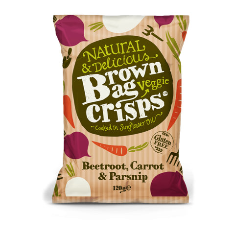 Brown Bag Crisps Beetroot, Carrot & Parsnip Veggie Crisps (10x120g)