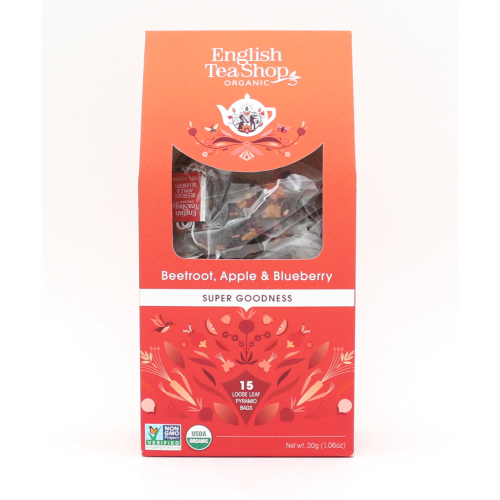 English Tea Shop Organic Beetroot, Apple & Blueberry (6x15 Pyramids ...