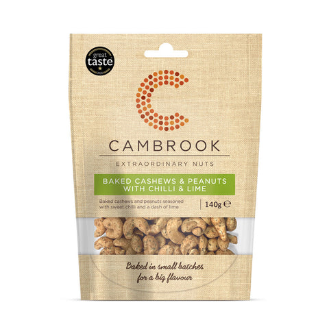 Cambrook Baked Cashews & Peanuts with Chilli & Lime (10x140g)