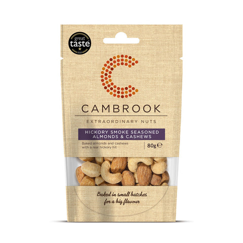 Cambrook Hickory Smoke Seasoned Almonds & Cashews (9x80g)