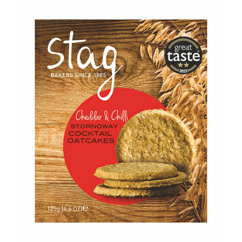Stag Cheddar & Chilli Cocktail Oatcakes (12x125g)