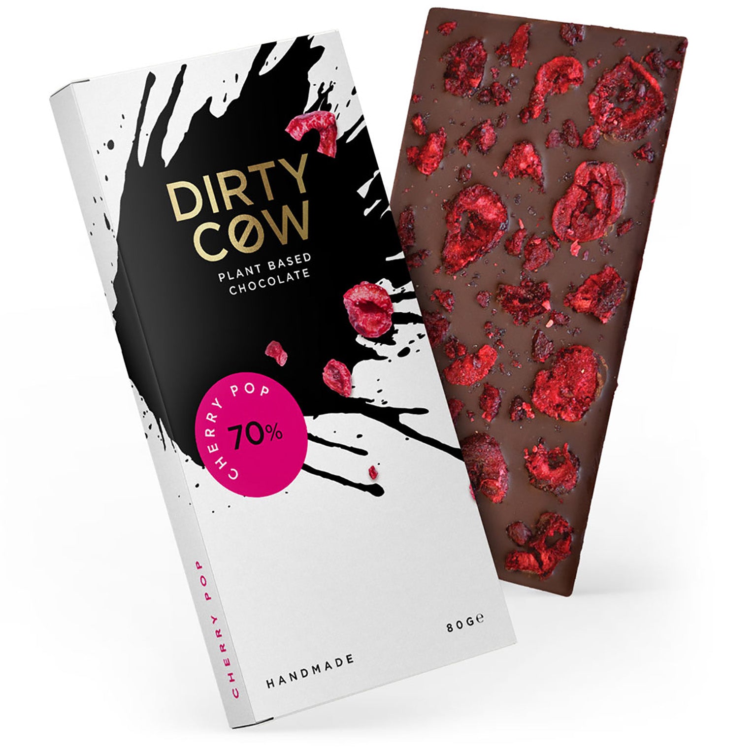 Dirty Cow Cherry Pop Plant Based Chocolate Bar (12x80g)