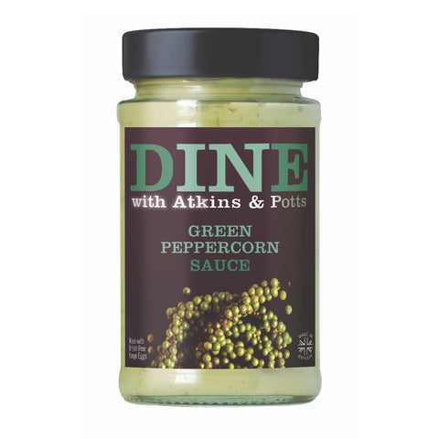 DINE with Atkins & Potts Green Peppercorn Sauce (6x185g)