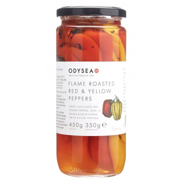 Odysea Flame Roasted Red & Yellow Peppers (6x350g)