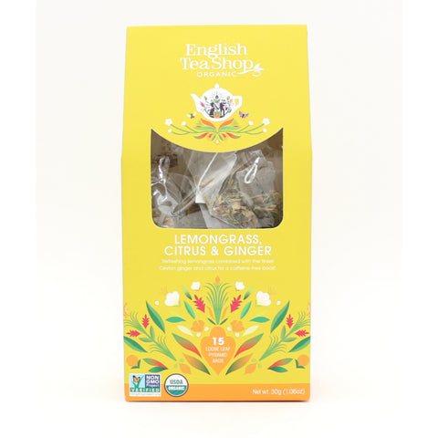 English Tea Shop Lemongrass, Citrus & Ginger (6x15 Pyramids)