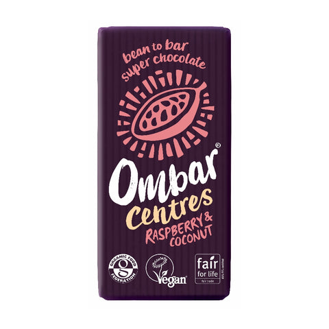 Ombar Centres Raspberry & Coconut Chocolate Bar (10x35g)