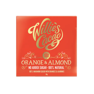 Willies Cacao No Added Sugar Orange & Almond Chocolate (12x50g)