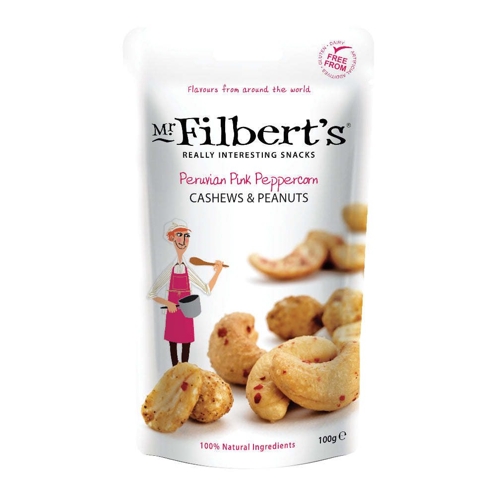 Mr Filbert's Peruvian Pink Peppercorn Cashews & Peanuts (12x100g)