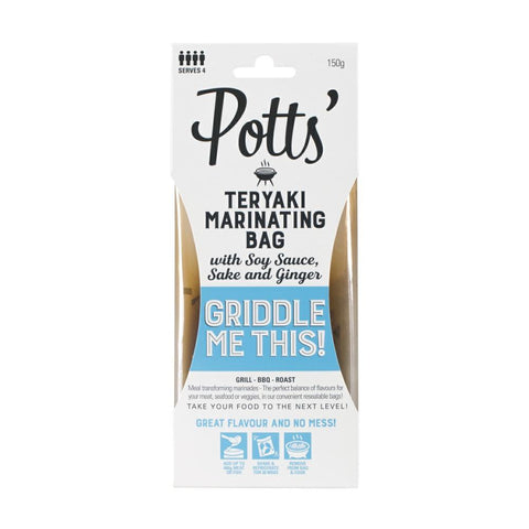 Potts Teryaki Marinating Bag (10x150g)