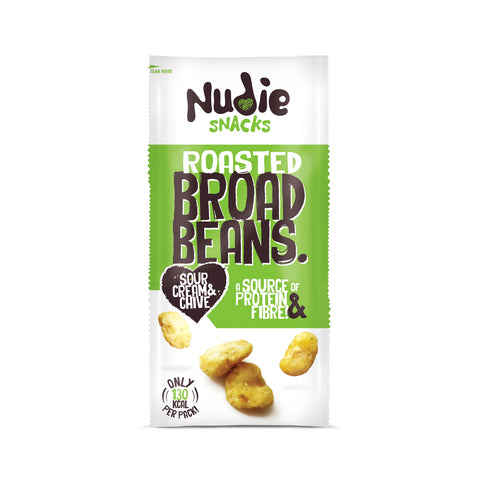Nudie Snacks Sour Cream & Chive Roasted Broad Beans (24x30g)