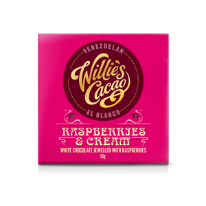 Willie's Cacao Raspberries & Cream Chocolate Bar (12x50g)