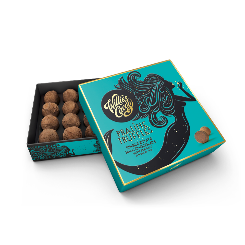 Willie's Cacao Milk Chocolate Praline Truffles with Sea Salt (6x110g)