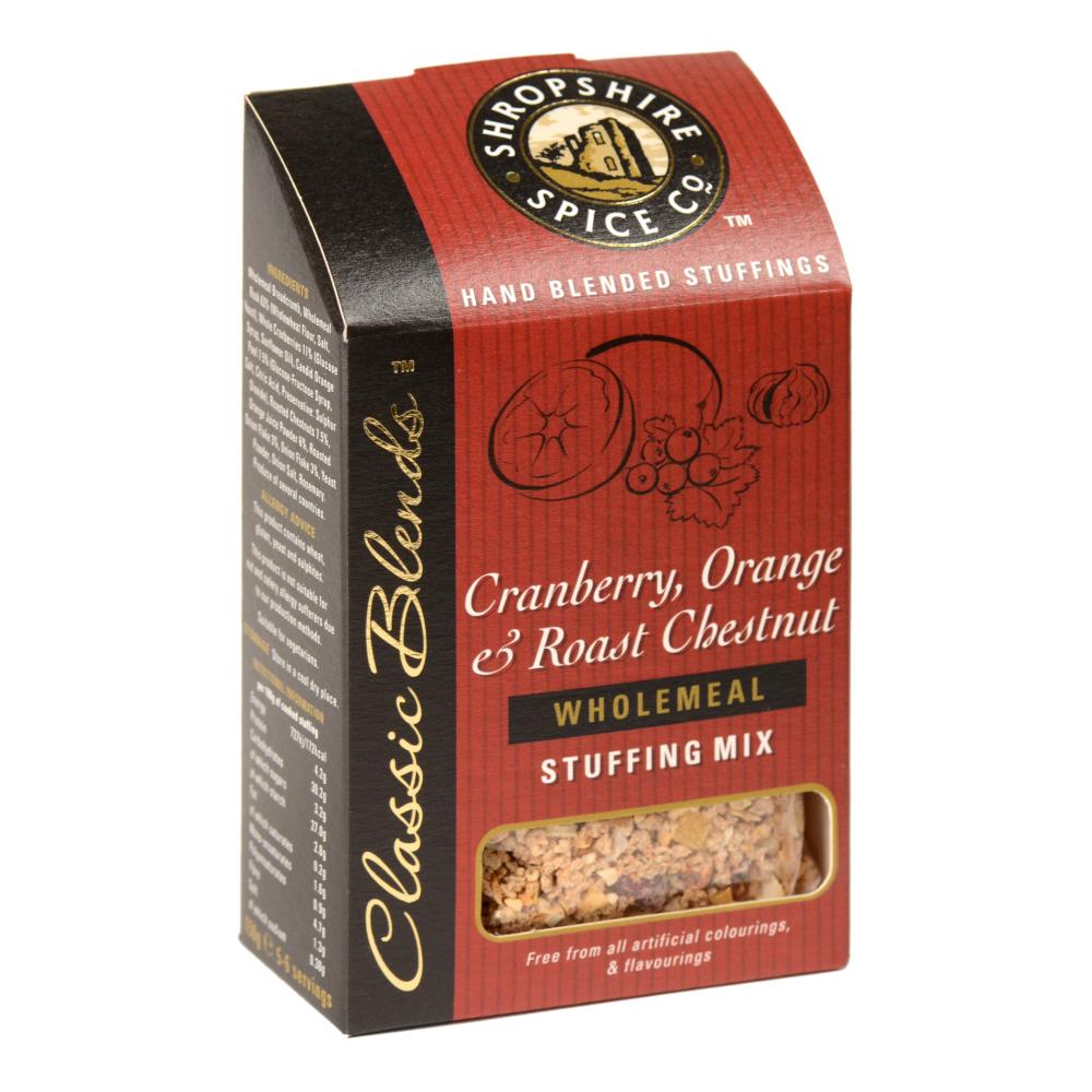 Shropshire Spice Co Cranberry, Orange & Roast Chestnut Wholemeal Stuffing Mix (6x150g)