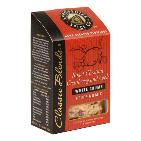 Shropshire Spice Co Roast Chestnut, Cranberry & Apple White Crumb Stuffing Mix (6x150g)