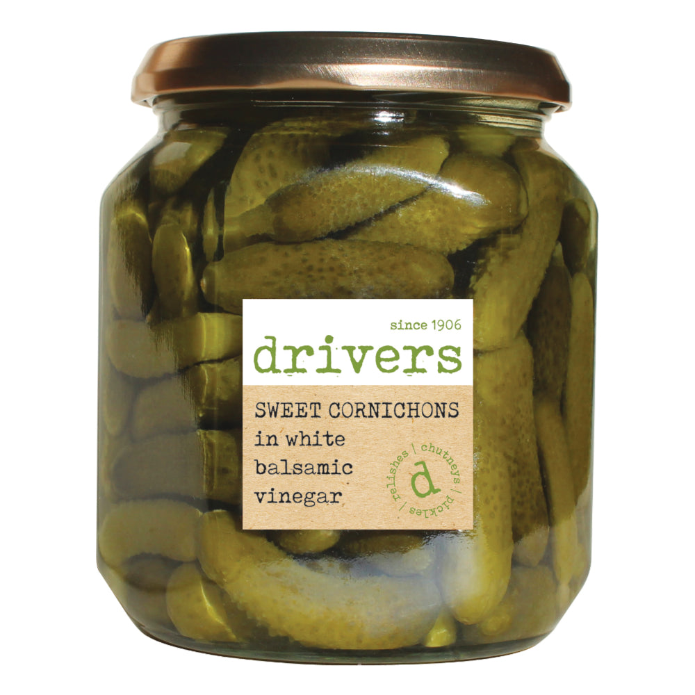 Drivers Cornichons in White Balsamic Vinegar (6x550g)