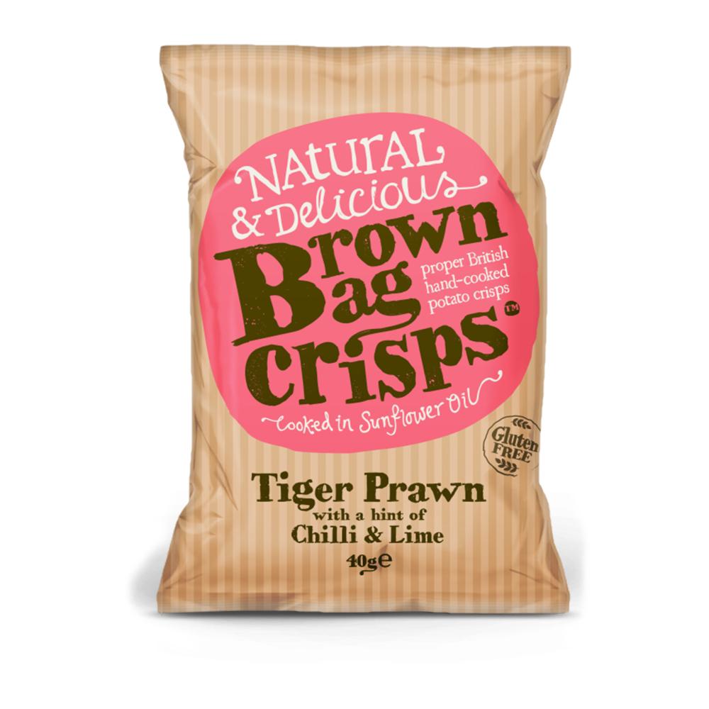 Brown Bag Crisps Tiger Prawn Chilli & Lime Crisps (20x40g)
