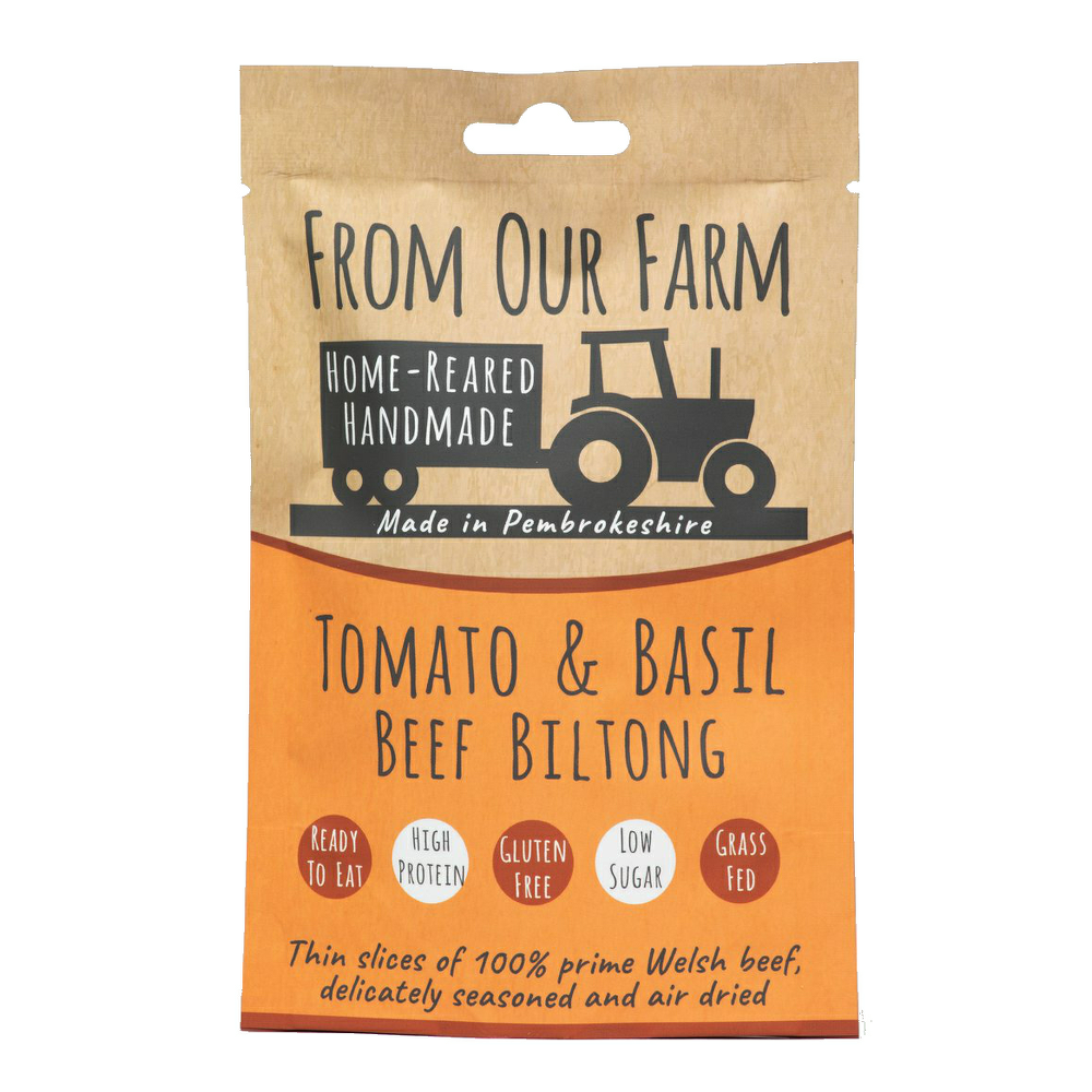 From Our Farm Tomato & Basil Biltong (12x35g) The Food Company