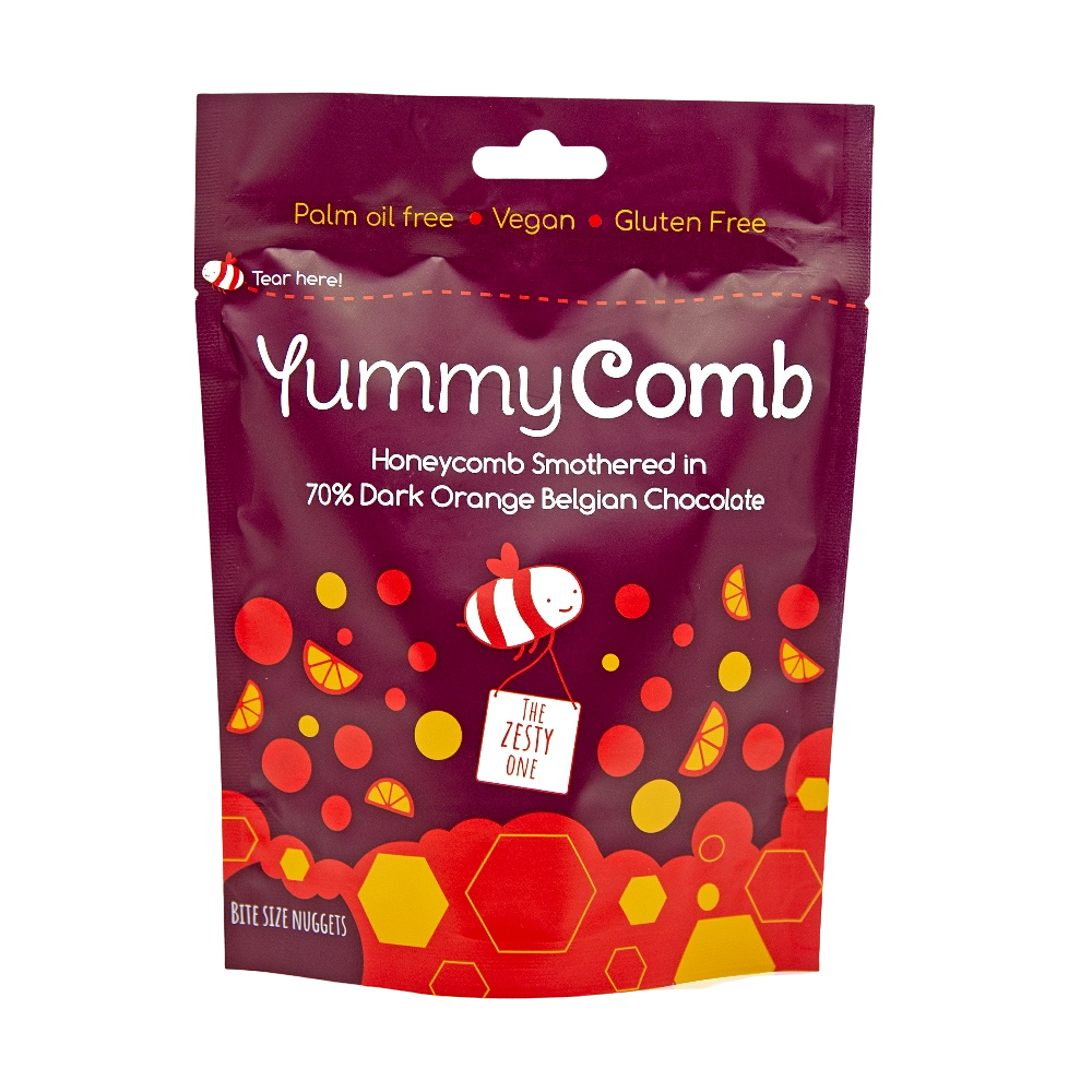 Yummycomb 70% Dark Orange Chocolate Honeycomb Pouch (6x100g)