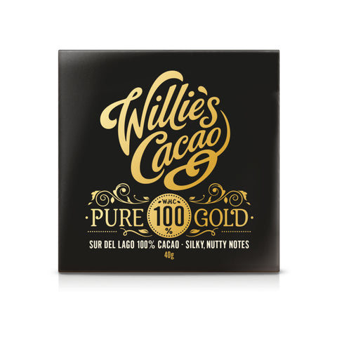 Willies Cacao Pure Gold 100% Cacao Chocolate Bar (12x40g)