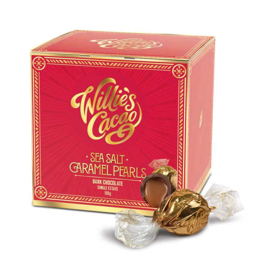 Willie's Cacao Dark Chocolate Sea Salt Caramel Pearls (6x150g)