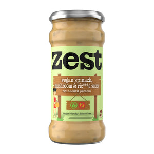 Zest Vegan Spinach, Mushroom & Ric***ta Sauce (6x340g)